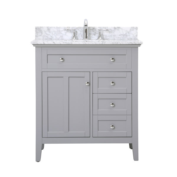 Andover Mills™ Waut 32'' Single Bathroom Vanity with Marble Top